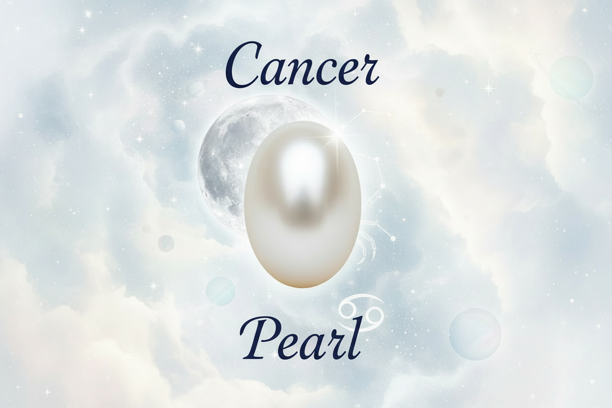 Cancer Pearl Banner with Vertical Text Layout