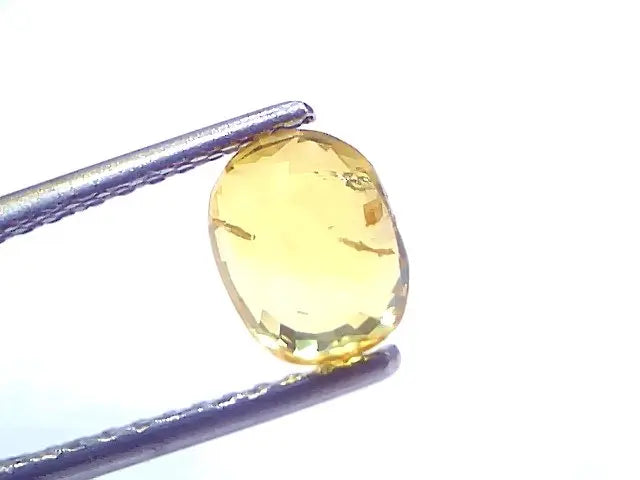 1.97 Ct Certified Untreated Natural Ceylon Yellow Sapphire Gemstone