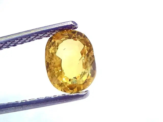 1.97 Ct Certified Untreated Natural Ceylon Yellow Sapphire Gemstone