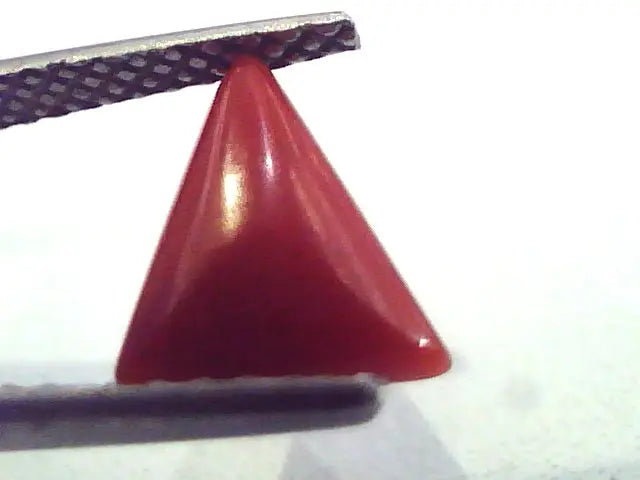 1.96 Carat Natural Italian Triangle Red Coral Moonga Gemstone