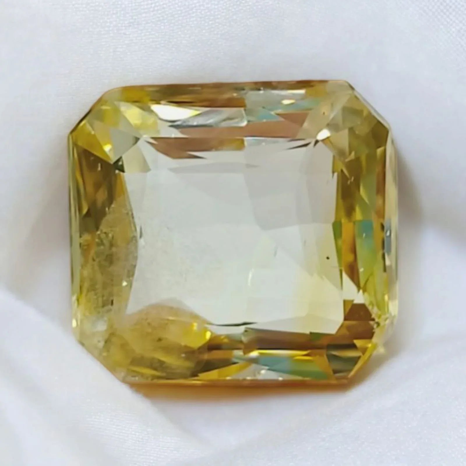 Huge 12.88 Ct IGI Certified Unheated Untreated Natural Ceylon Yellow Sapphire - Venus Gems
