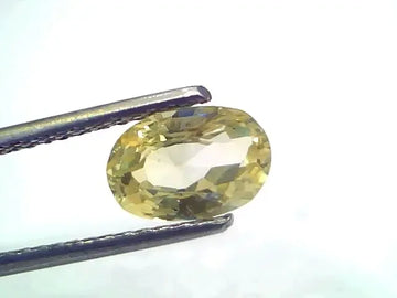 2.03 Ct Certified Unheated Untreated Natural Ceylon Yellow Sapphire - Venus Gems