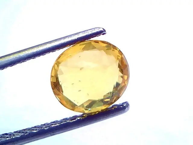 2.00 Ct Certified Untreated Natural Ceylon Yellow Sapphire Gemstone