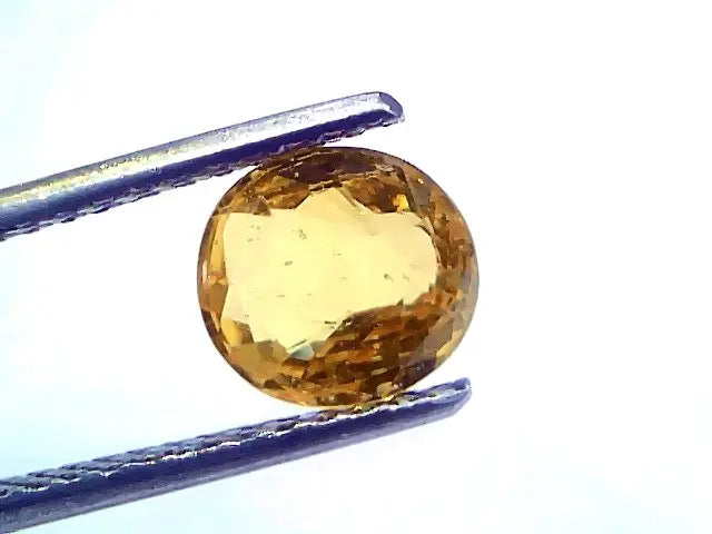 2.00 Ct Certified Untreated Natural Ceylon Yellow Sapphire Gemstone