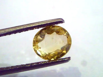 2.01 Ct Unheated Untreated Natural Ceylon Yellow Sapphire Pukhraj