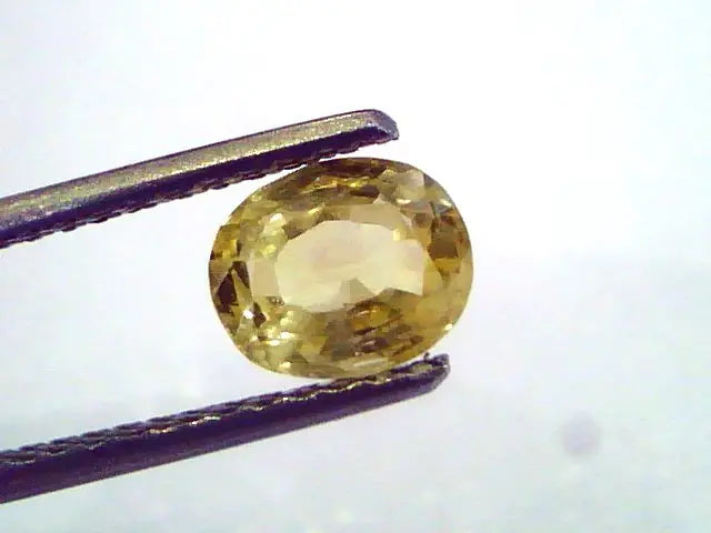 1.96 Ct 2.2 Ratti Unheated Untreated Natural Ceylon Yellow Sapphire