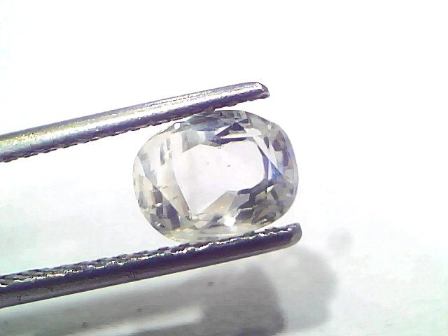 2.00 Ct Certified Unheated Untreated Natural Ceylon White Sapphire