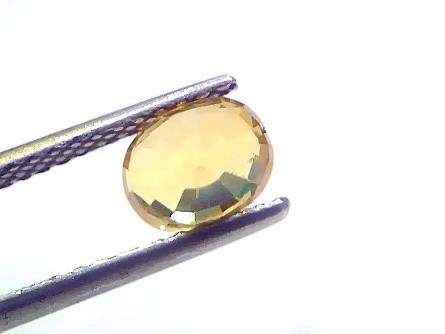 2.04 Ct Certified Untreated Natural Ceylon Yellow Sapphire Gemstone