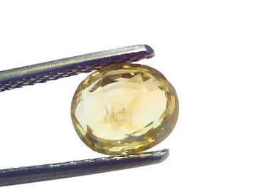 2.06 Ct Certified Unheated Untreated Natural Ceylon Yellow Sapphire Gems - Venus Gems