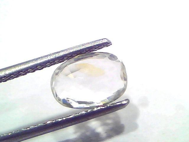 2.07 Ct Certified Unheated Untreated Natural Ceylon White Sapphire