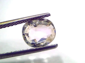 2.05 Ct Certified Unheated Untreated Natural Ceylon White Sapphire