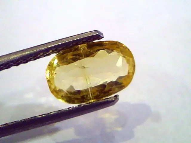 2.15 Ct Unheated Untreated Natural Ceylon Yellow Sapphire Stone