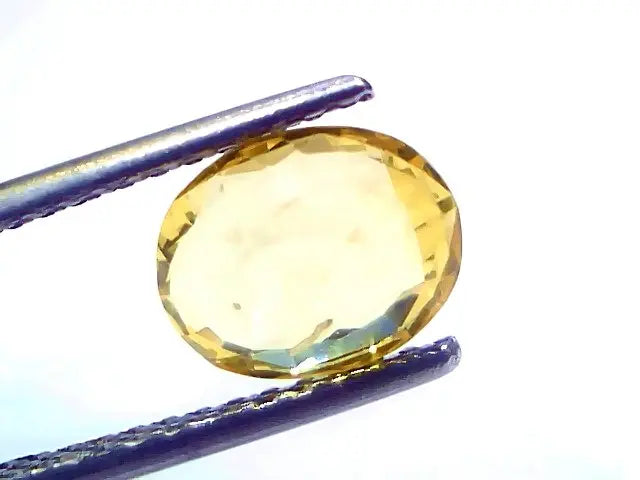 2.13 Ct Certified Untreated Natural Ceylon Yellow Sapphire Gemstone
