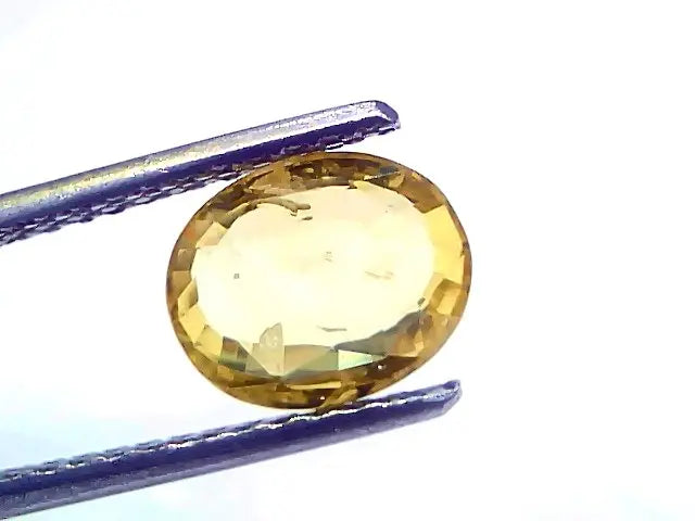 2.13 Ct Certified Untreated Natural Ceylon Yellow Sapphire Gemstone
