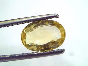 2.18 Ct GII Certified Unheated Untreated Natural Ceylon Yellow Sapphire