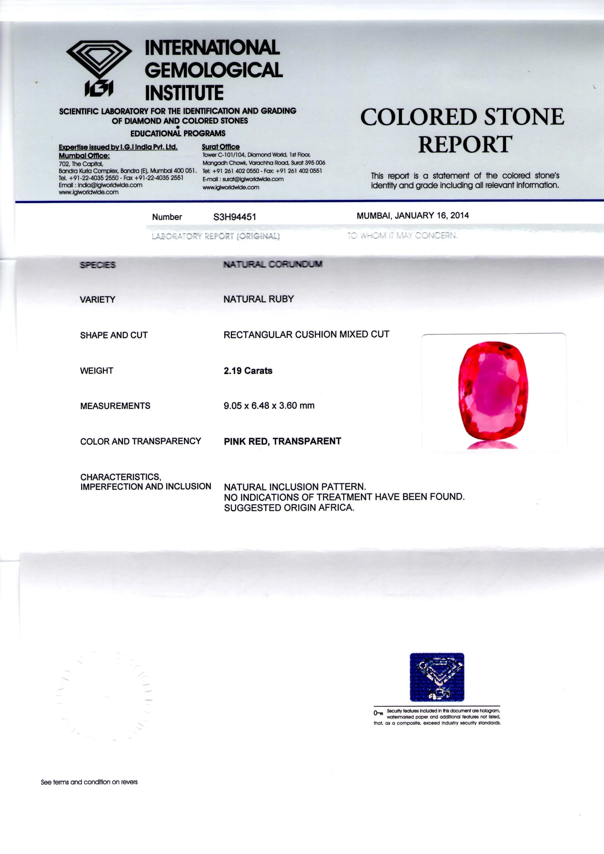 2.19 Ct Unheated Untreated Natural Madagaskar Pinkish Ruby **RARE**