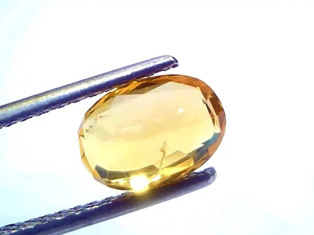 2.19 Ct Certified Untreated Natural Ceylon Yellow Sapphire Gemstone