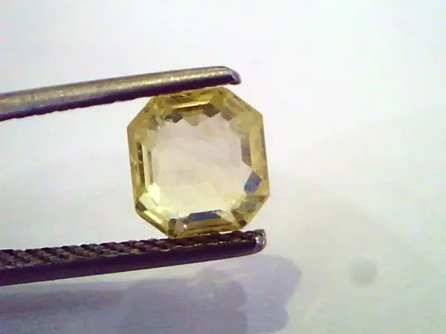 2.23 Ct Unheated Untreated Emerald Cut Natural Ceylon Yellow Sapphire - Venus Gems