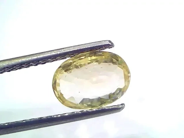 2.27 Ct Certified Unheated Untreated Natural Ceylon Yellow Sapphire - Venus Gems