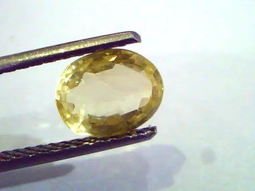 2.30 Ct Unheated Untreated Natural Ceylon Yellow Sapphire Gems