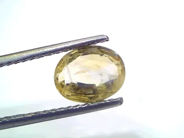 2.35 Ct Certified Unheated Untreated Natural Ceylon Yellow Sapphire - Venus Gems
