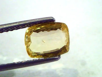 2.35 Ct Unheated Untreated Natural Ceylon Yellow Sapphire AAAAA
