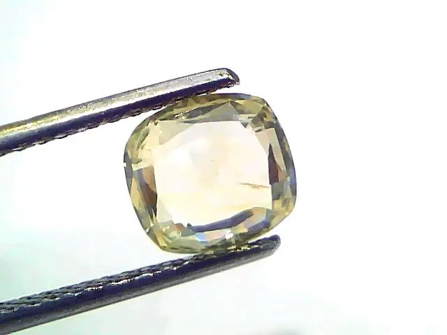 2.38 Ct Certified Unheated Untreated Natural Ceylon Yellow Sapphire Gems