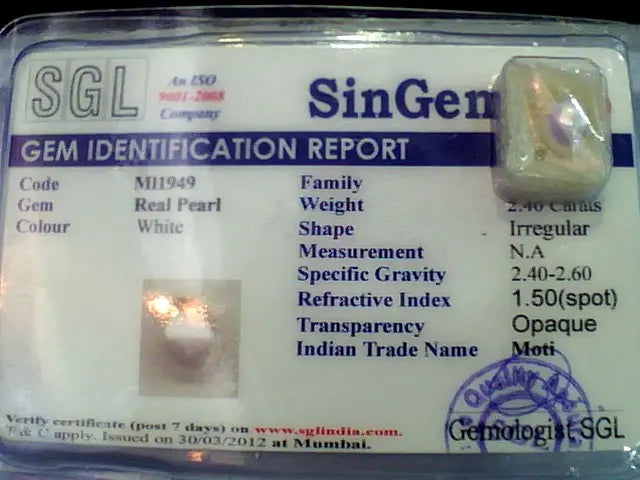 2.4 Ct Natural Venunjula Real Pearl(No Culture) Certified Moti