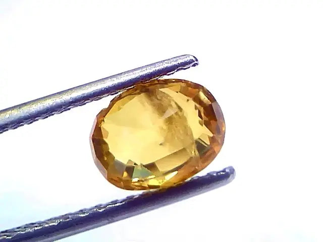 2.35 Ct Certified Untreated Natural Ceylon Yellow Sapphire Gemstone