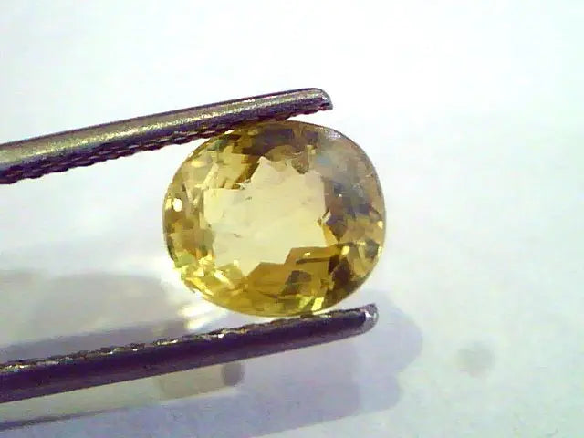 2.44 Ct Unheated Untreated Natural Ceylon Yellow Sapphire Pukhraj