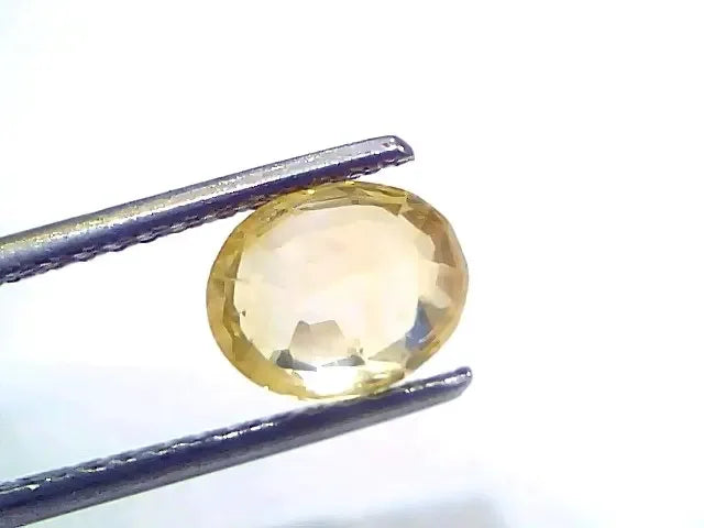 2.44 Ct Certified Unheated Untreated Natural Ceylon Yellow Sapphire Gems - Venus Gems