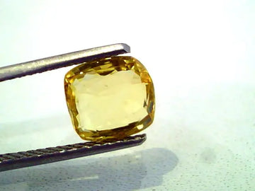 2.57 Ct Unheated Untreated Natural Ceylon Yellow Sapphire AAAAA