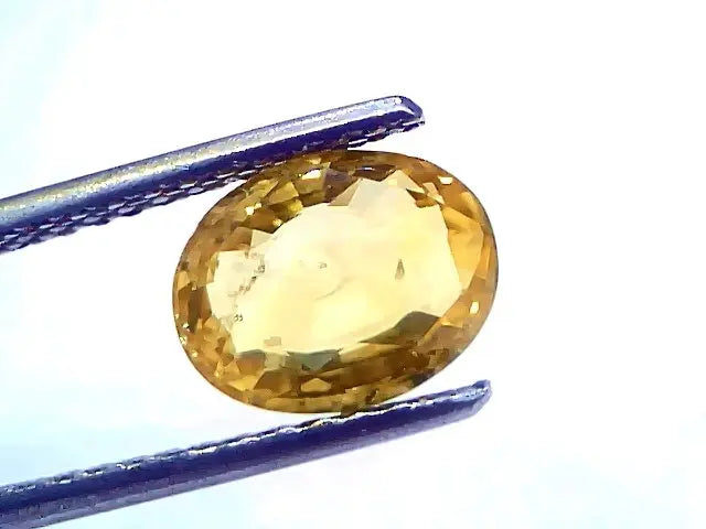 2.59 Ct Certified Untreated Natural Ceylon Yellow Sapphire Gemstone