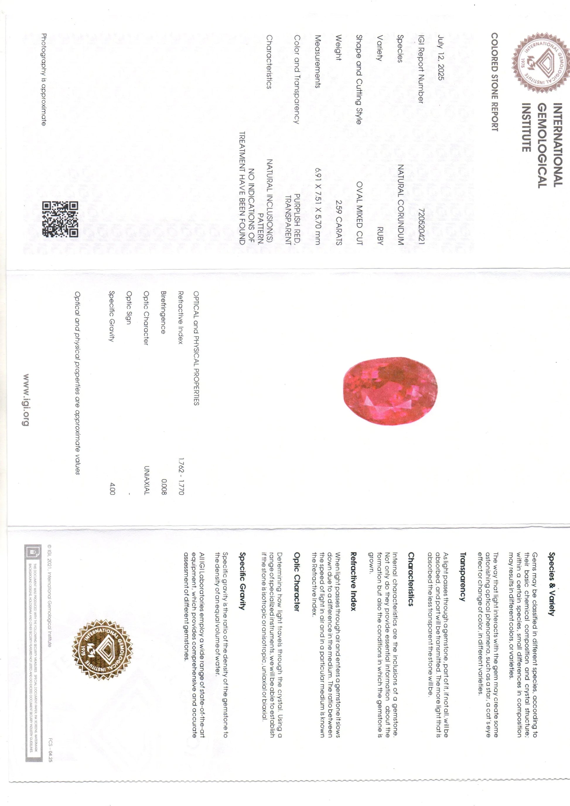 2.59 Ct Certified Unheated Untreated Natural Old Burma Ruby AAAA - Venus Gems