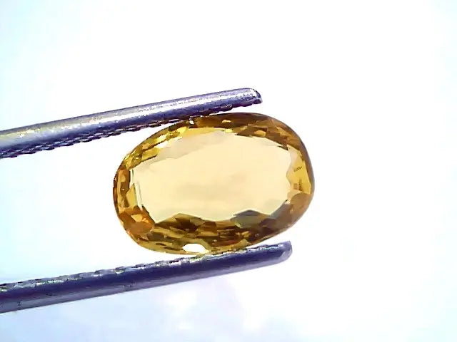 2.60 Ct Certified Unheated Untreated Natural Ceylon Yellow Sapphire