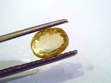 2.62 Ct Unheated Untreated Natural Ceylon Yellow Sapphire AAAAA