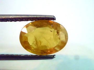 2.89 Ct Natural Bangkok Yellow Sapphire,Pukhraj Gemstone heated