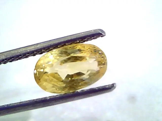 2.92 Ct Unheated Untreated Natural Ceylon Yellow Sapphire Stone