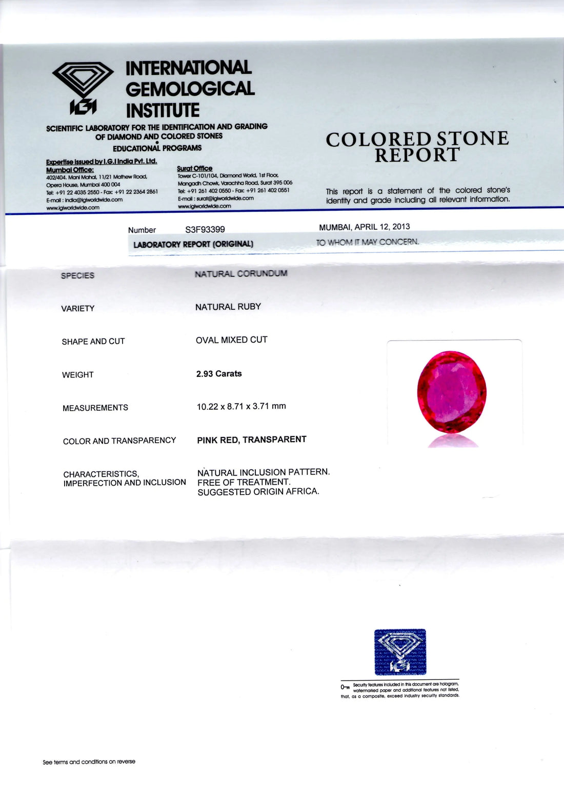 2.93 Ct Certified Unheated Untreated Natural Madagaskar Pink Sapphire