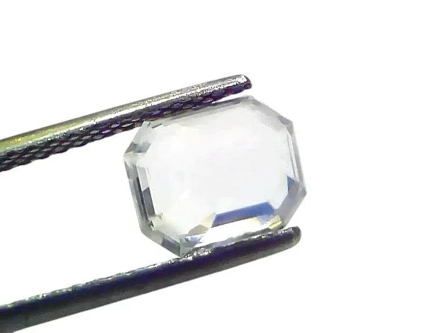 2.94 Ct GII Certified Unheated Untreated Natural Ceylon White Sapphire AAA - Venus Gems