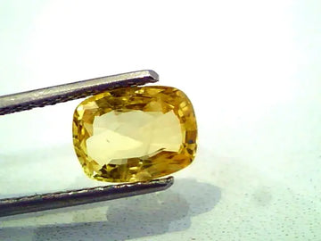 2.89 Ct Unheated Untreated Natural Ceylon Yellow Sapphire AAAAA