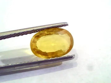 2.97 Ct Natural Yellow Sapphire Pukhraj Jupiter Gemstone(Heated)