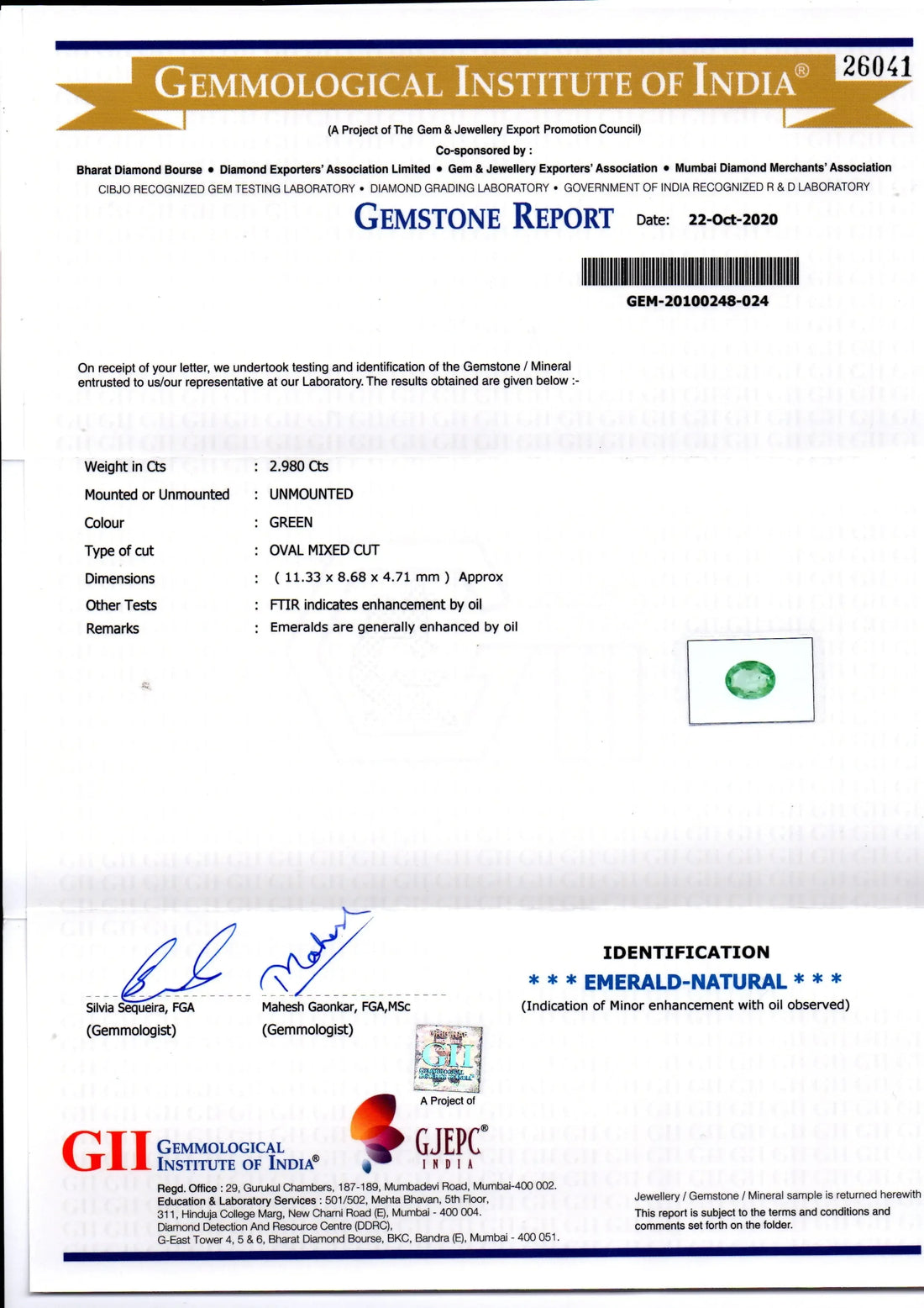 2.98 Ct GII Certified Untreated Natural Zambian Emerald Gems AAAAA - Venus Gems