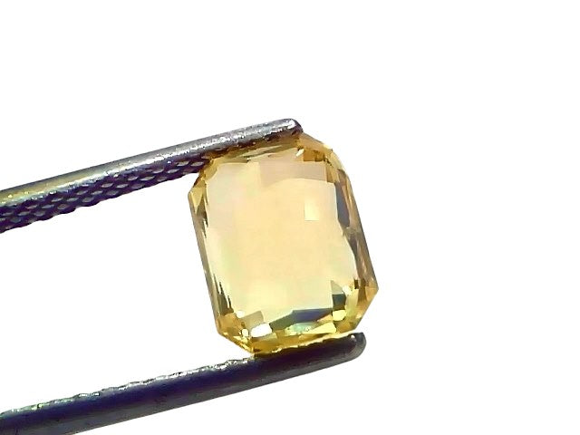 2.98 Ct IGI Certified Unheated Untreated Natural Ceylon Yellow Sapphire AAAAA