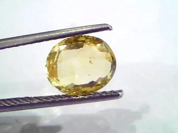 3.00 Ct Unheated Untreated Natural Ceylon Yellow Sapphire Pukhraj