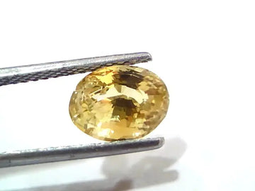 3.00 Ct Unheated Untreated Natural Ceylon Yellow Sapphire Pukhraj