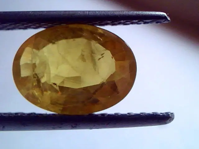 2.90 Ct Natural Bangkok Yellow Sapphire,Pukhraj Gemstone heated