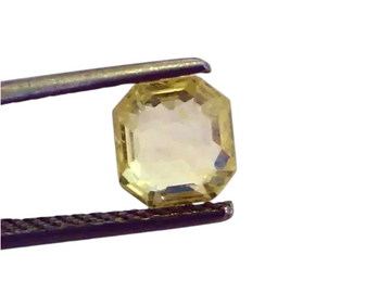 2.23 Ct Unheated Untreated Emerald Cut Natural Ceylon Yellow Sapphire - Venus Gems
