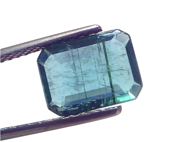 2.92 Carat Certified Natural Zambian Emerald, untreated, octagonal cut, showcasing deep green hues and clarity.