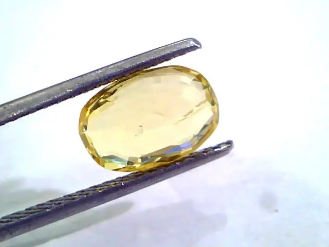 3.01 Ct Unheated Untreated Natural Ceylon Yellow Sapphire Stone